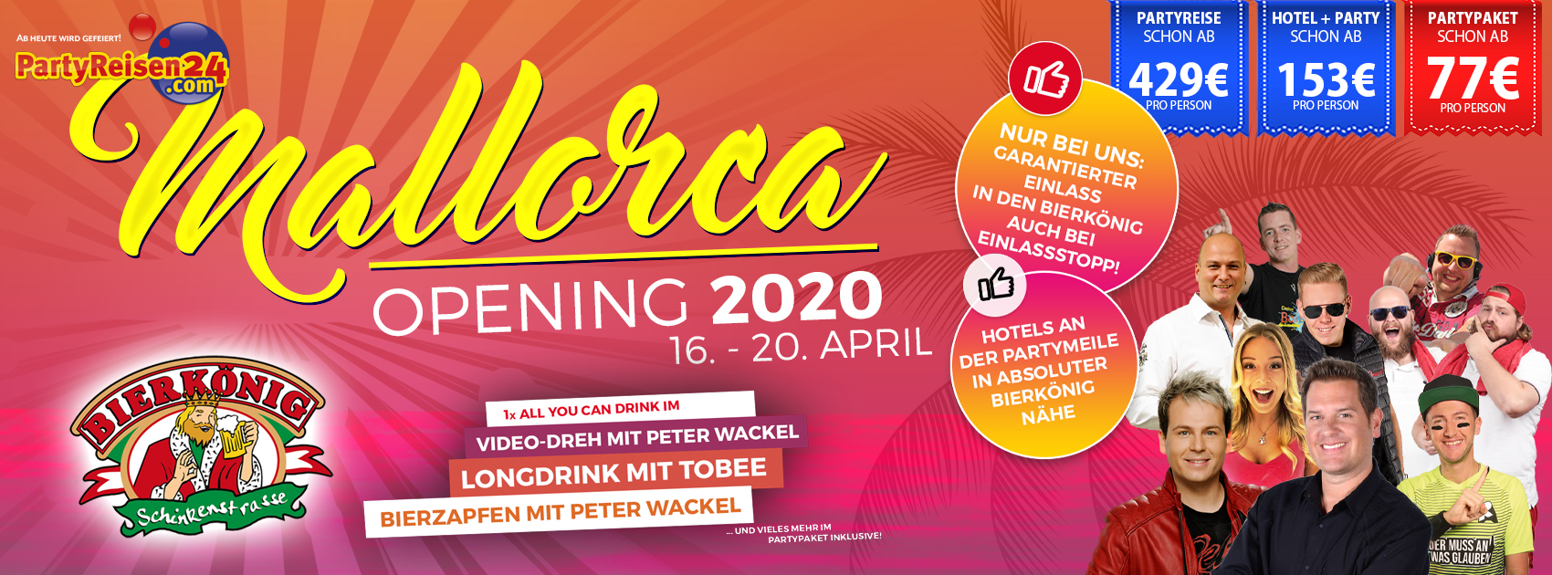 Mallorca Saison Opening Partypaket Partypakete